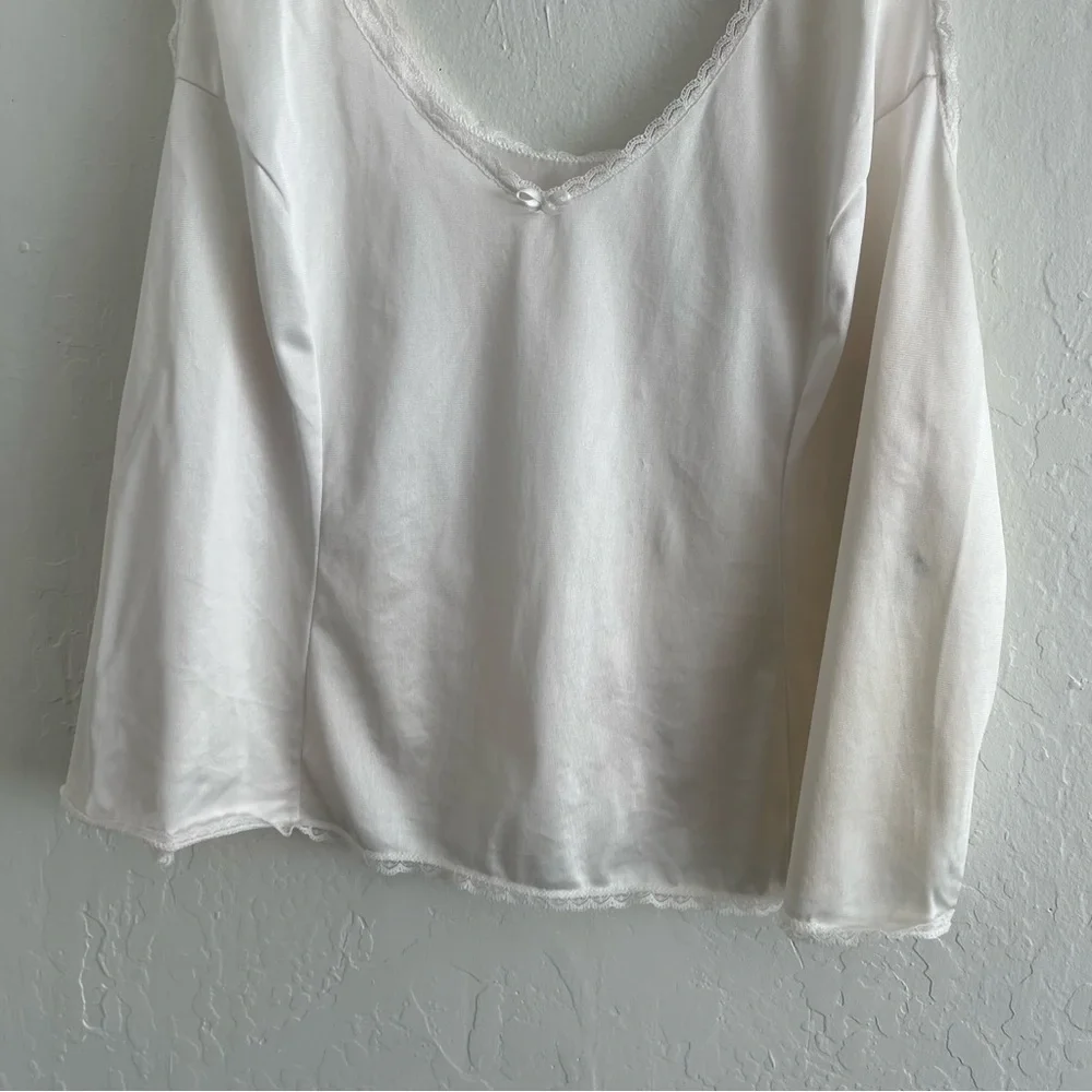 Retro Vassarette White Dainty Sleeveless Lightweight Top Womens Size 3XL - Picture 3 of 6